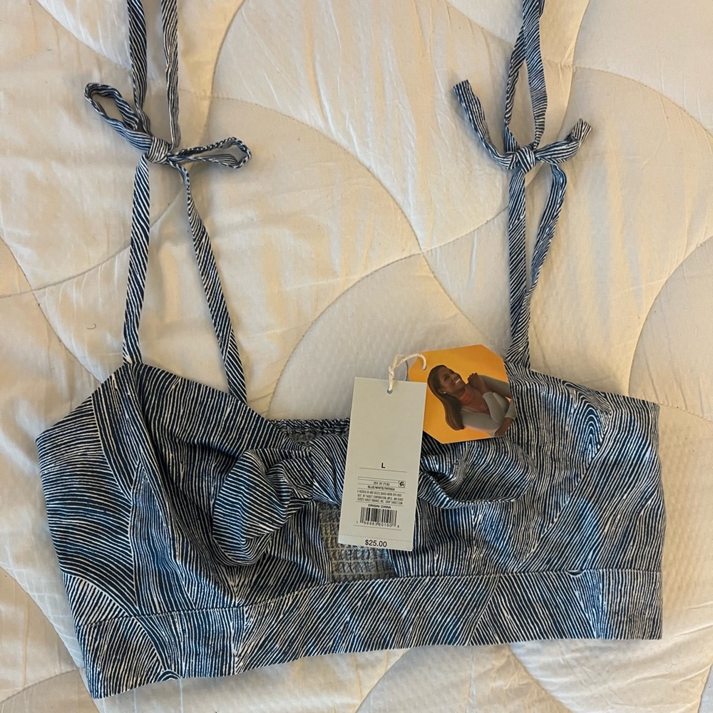 Fe Noel x Target Women's Fine Line Print Knotted Crop Tank Top - Large